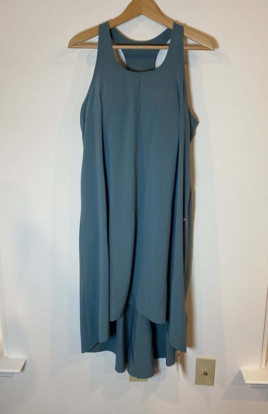 NWT Halara Breezeful Dress High Low Sleeveless Built in Bra Teal Blue M New